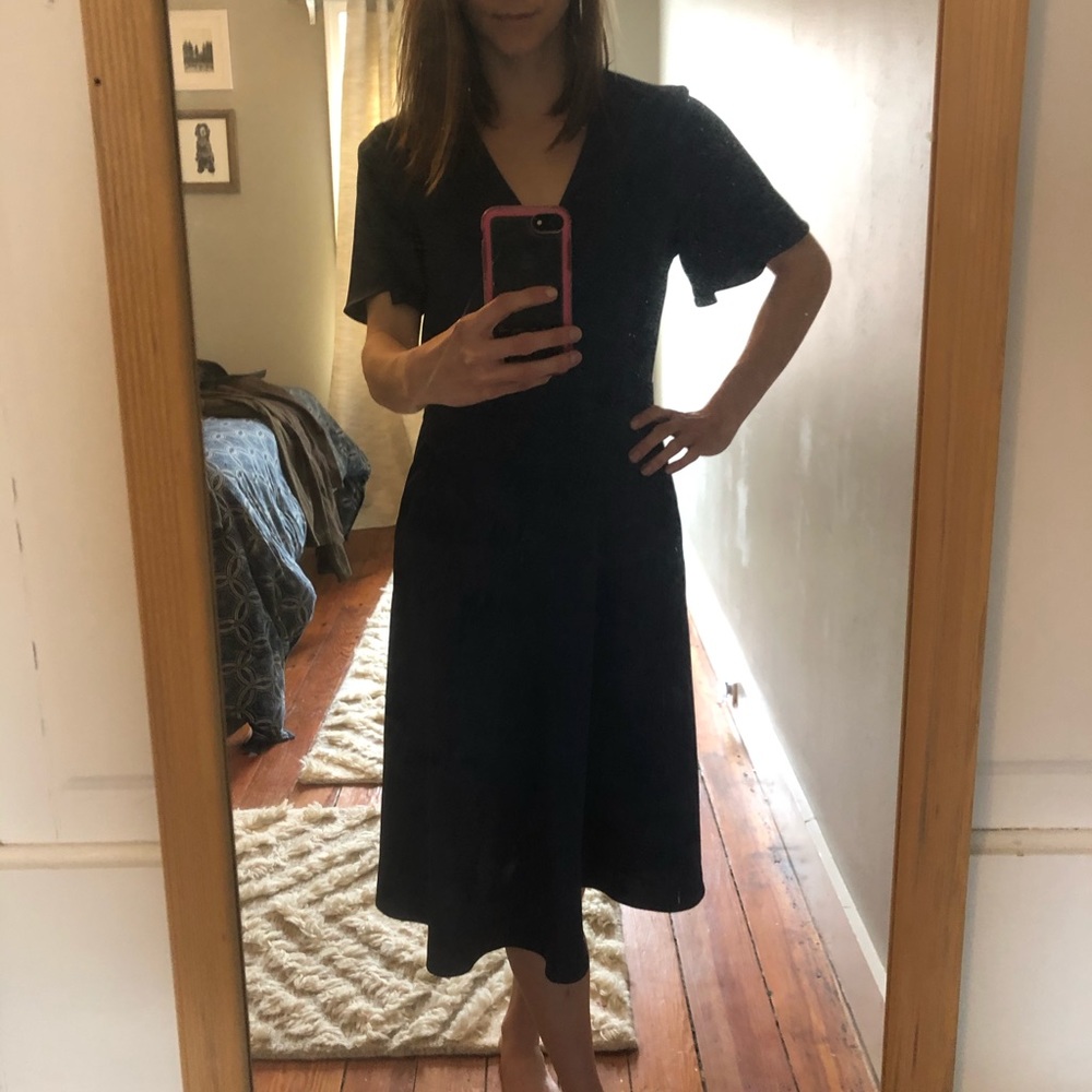 Navy blue silky dress